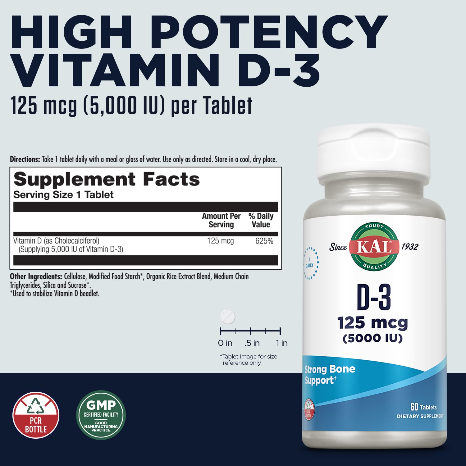 KAL D3 ActivTab tableta, disolución rápida para mejor absorción
