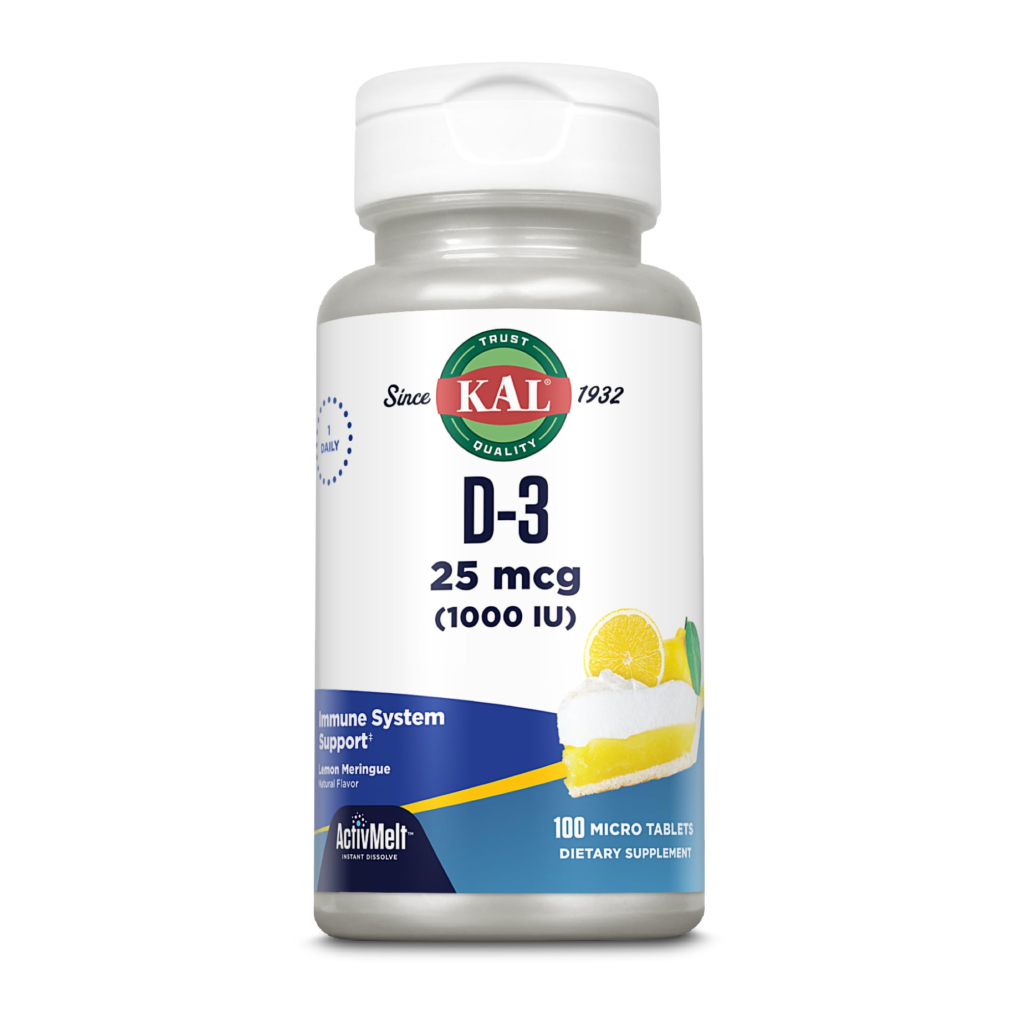 KAL Vitamina D-3 ActivMelt con sabor limón natural para una toma agradable