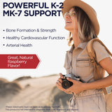 Kal Vitamina K2 MK7 ActivMelt, sabor frambuesa, posible apoyo vascular y cardíaco