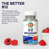 KAL Vitamina B12 Metilcobalamina 5000 mcg, presentación de 90 porciones