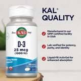 KAL D3 1000 UI, uso diario recomendado