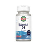 KAL Vitamina D3 liposomal, botella frontal, apoyo potencial al sistema inmune.