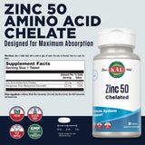 Etiqueta de KAL Zinc con diseño legible para identificar fácilmente el producto.