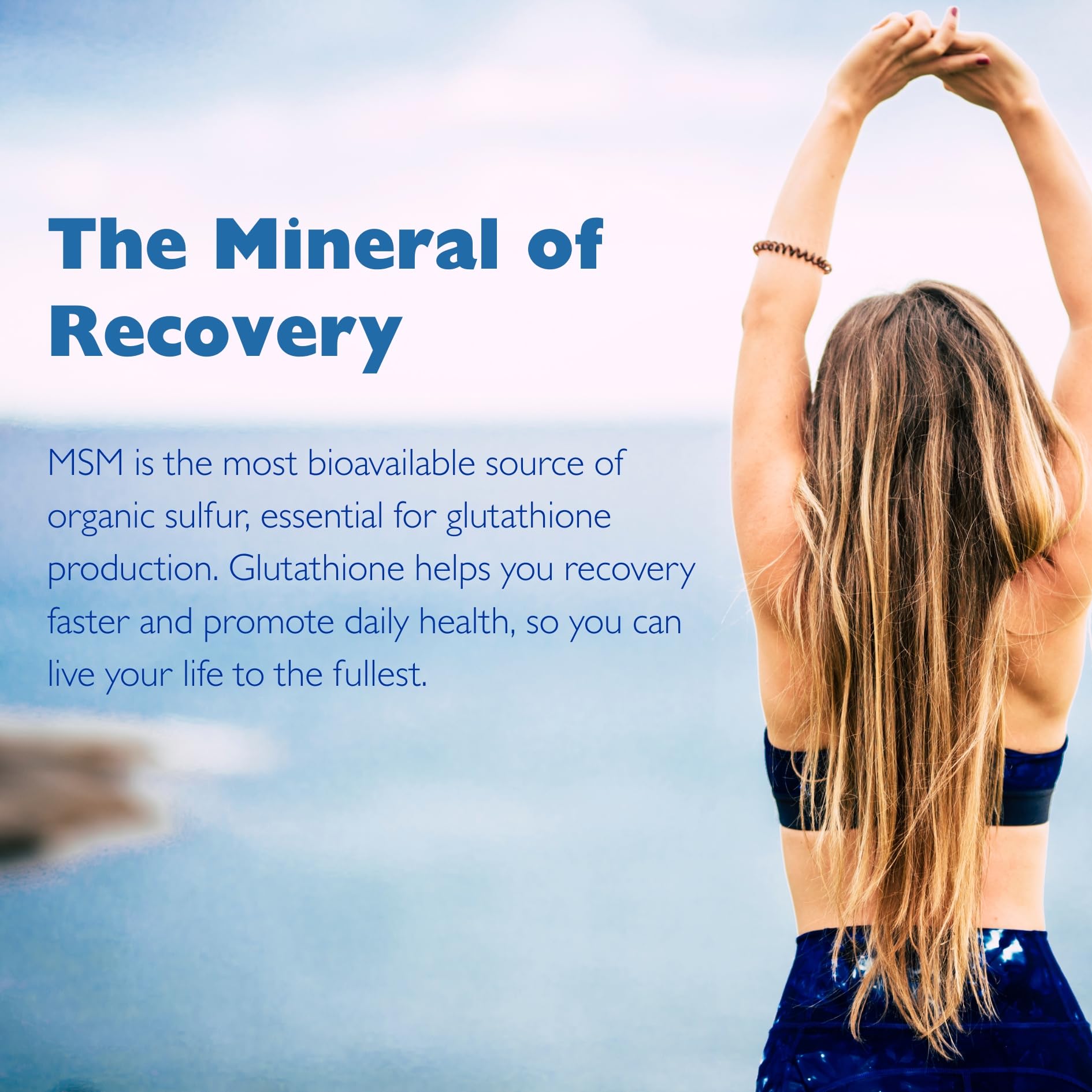 KALA HEALTH MSMPure beneficio para cabello y uñas, aspecto saludable.