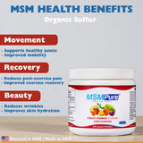 KALA HEALTH MSMPure Fruta Punch Etiqueta, información clara y certificaciones de calidad.