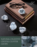 Kalifano Celestita: interior de cristal que favorece concentración y equilibrio.