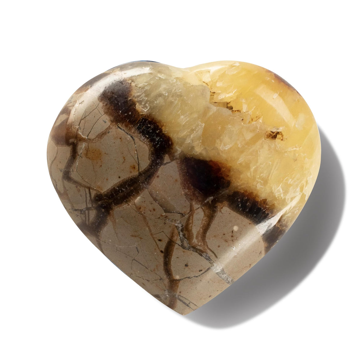 Kalifano Corazón Septarian Biselado: invita a la calma al sostenerla