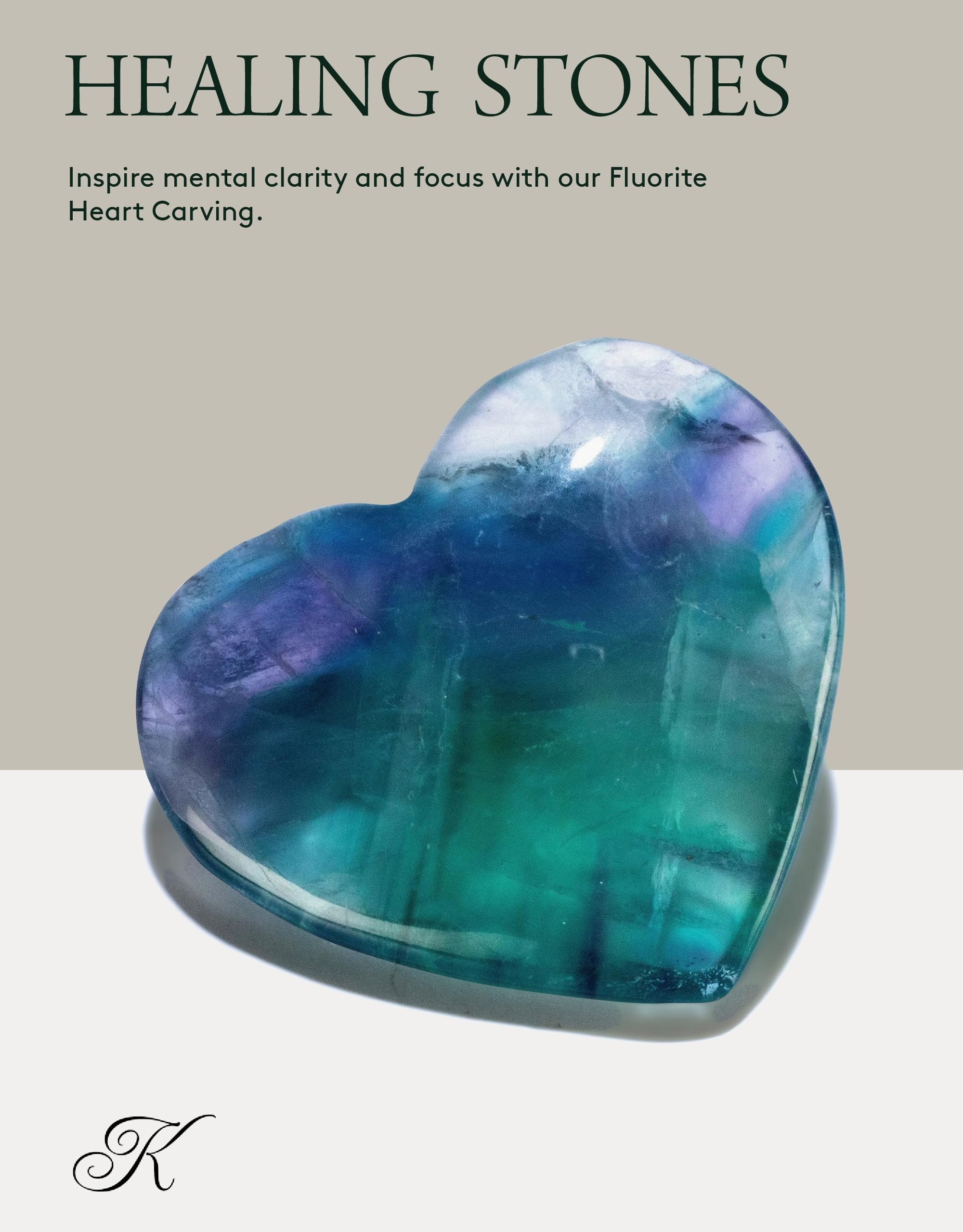 KALIFANO Fluorita Brillo Escultura, calma y belleza para el ambiente.