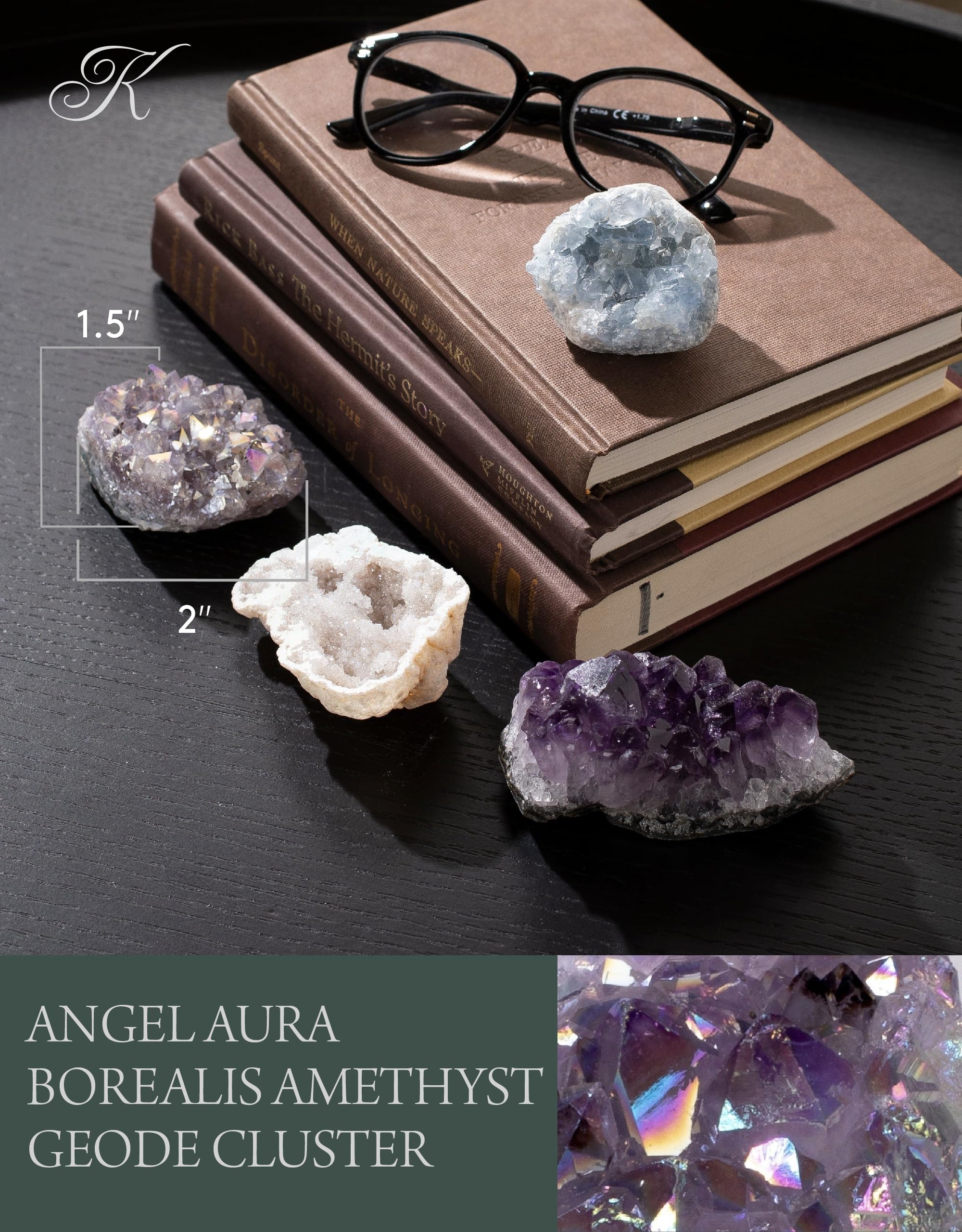 Kalifano amatista natural para colección de minerales y decoración de espacio zen.