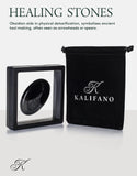 Kalifano obsidian palma efecto calmante para alivio de tensión y claridad mental