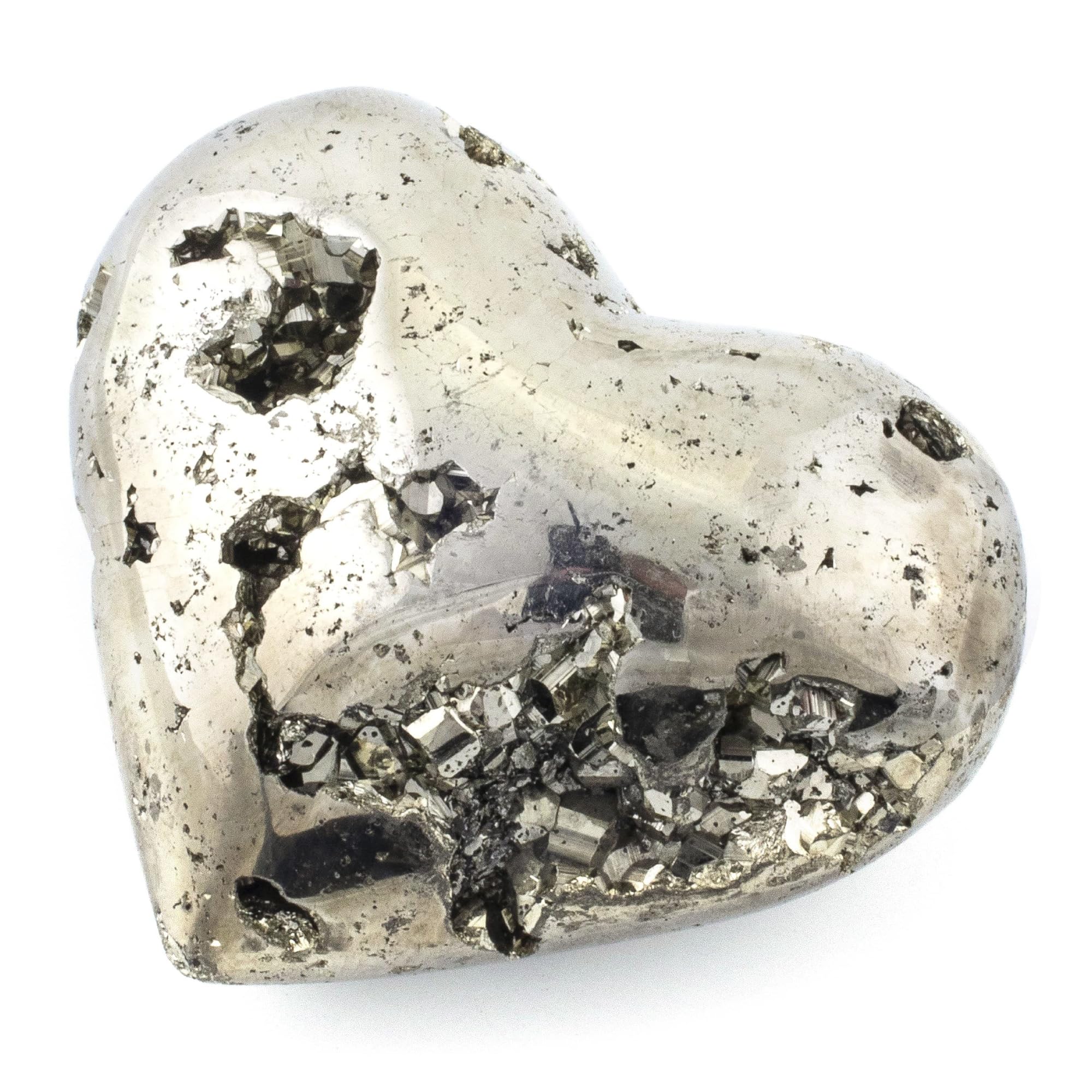 Kalifano Pirita Corazón Cluster, brillo metalico, apoyo para la claridad mental y la concentración.