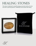 Kalifano cuarzo hematoide palma energía: sensación visual de vitalidad y calidez.