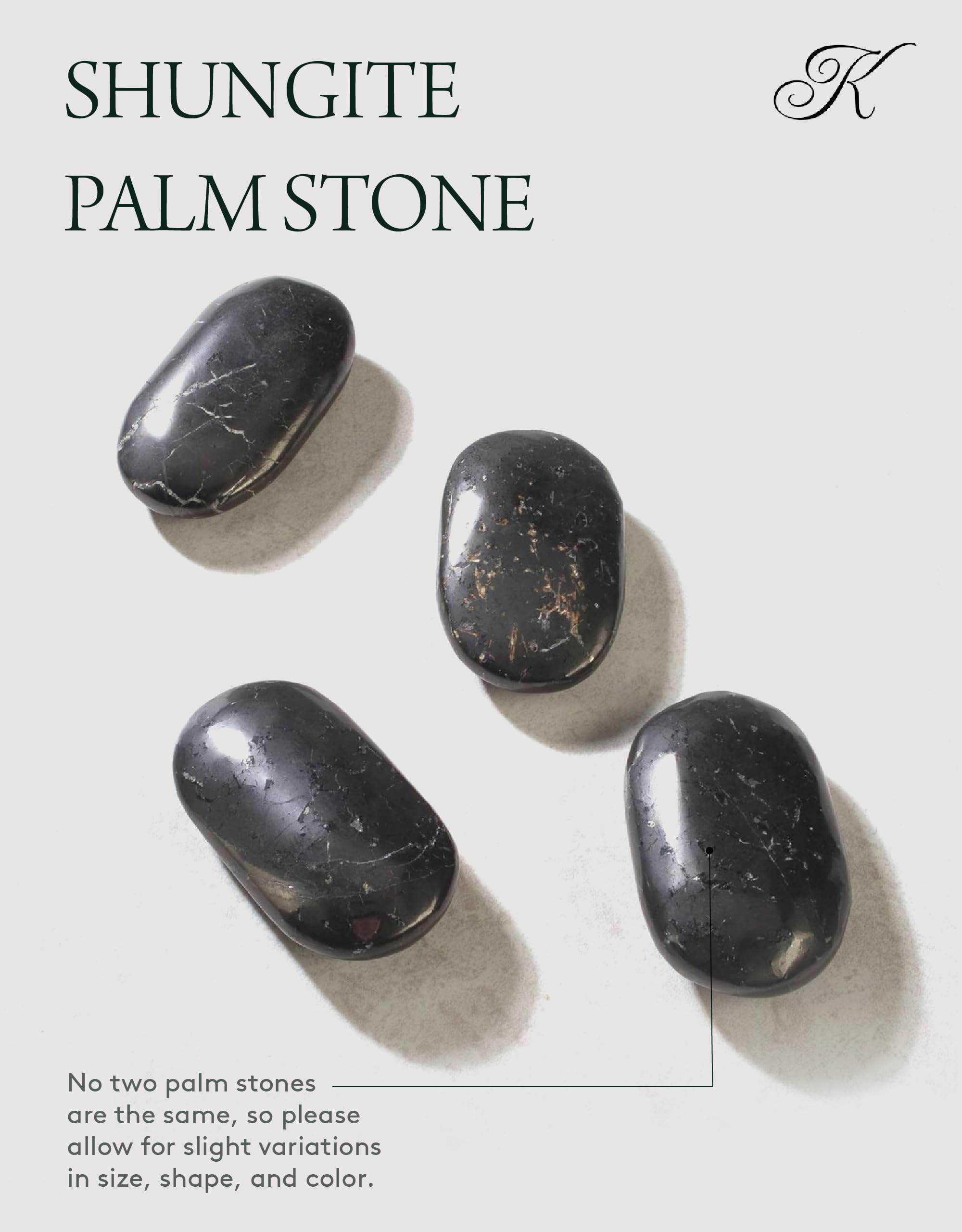 Kalifano Shungite Palma usado en meditaciones Reiki para calma y enfoque.