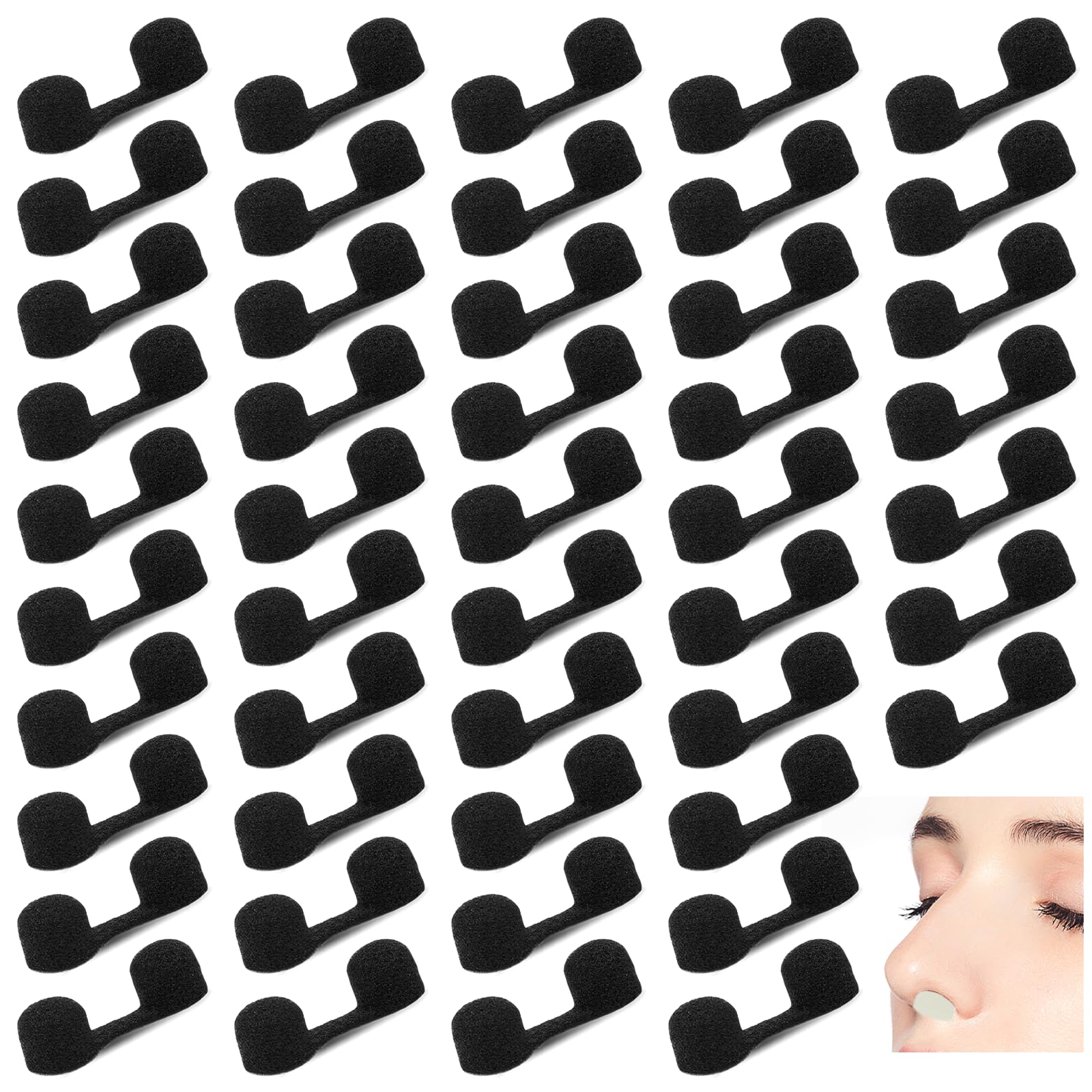 Kalione filtros nasales desechables negros para proteger la nariz durante el bronceado.