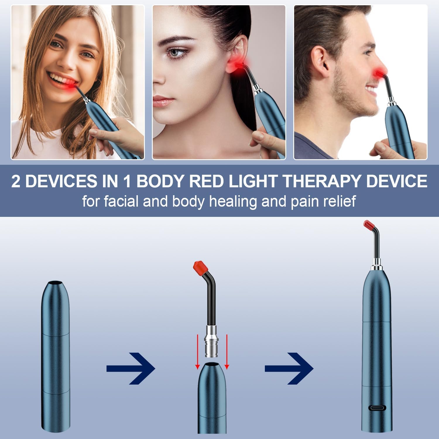 Extremo desmontable de kaltagled para uso facial y corporal.