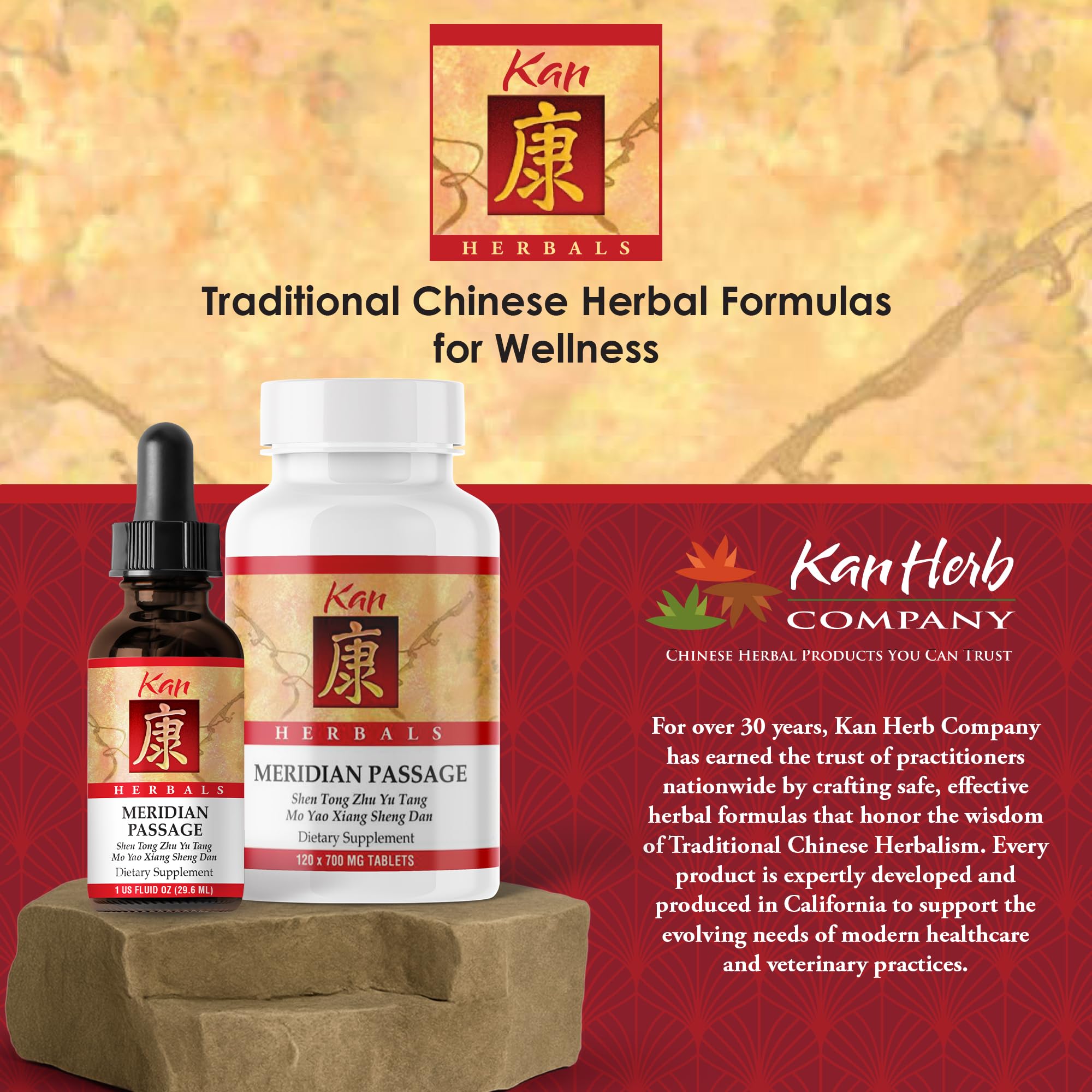 Kan Herbals Pasaje Meridiano, caja California, garantía de calidad y procedencia.