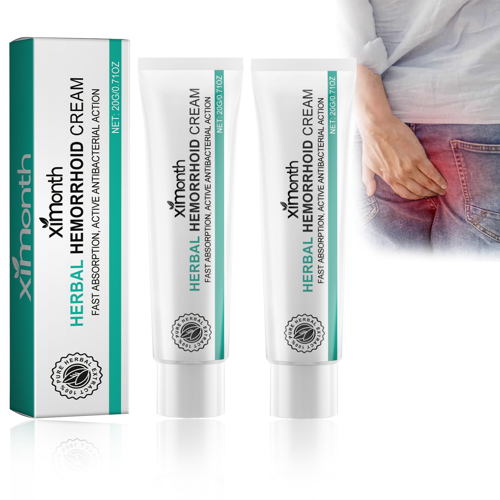 KANBHE Crema para Hemorroides, kit de 2 piezas ideal para viajes.