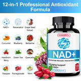 Etiqueta de KANGERFU NAD Resveratrol con dosis recomendadas para vitalidad.