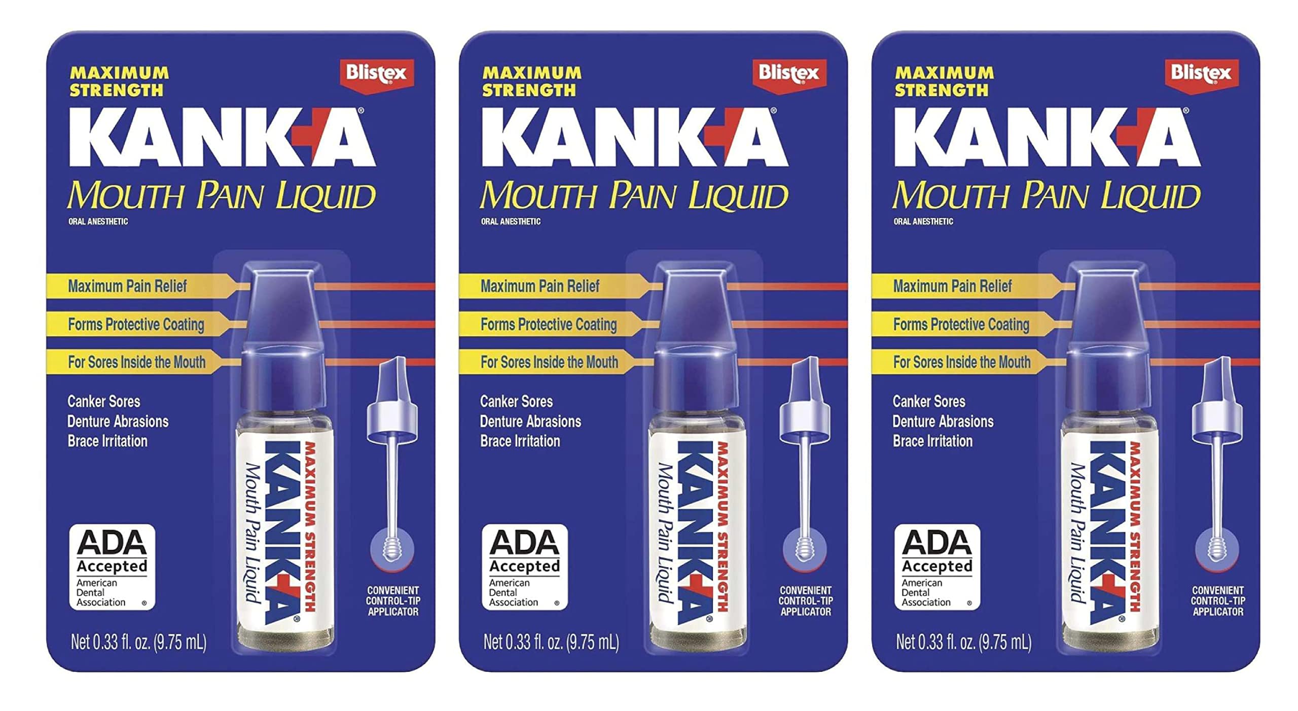 Kank-A botella con aplicador integrado para alivio temporal del dolor bucal