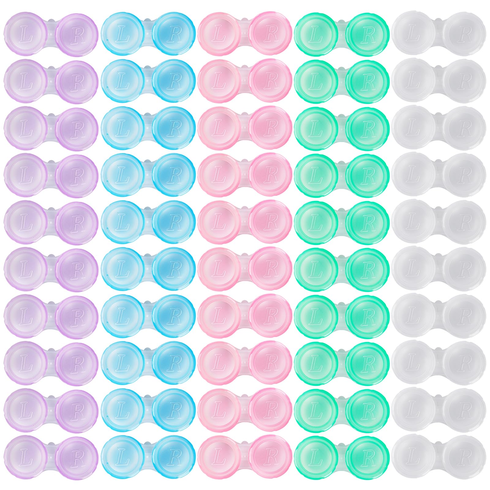 KAOPET: estuche de lentes transparentes, 50 unidades, ideal para organizar varias lentillas.