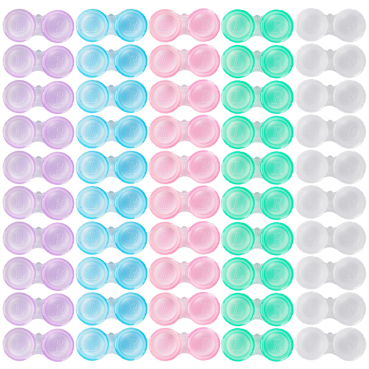 KAOPET: estuche de lentes transparentes, 50 unidades, ideal para organizar varias lentillas.