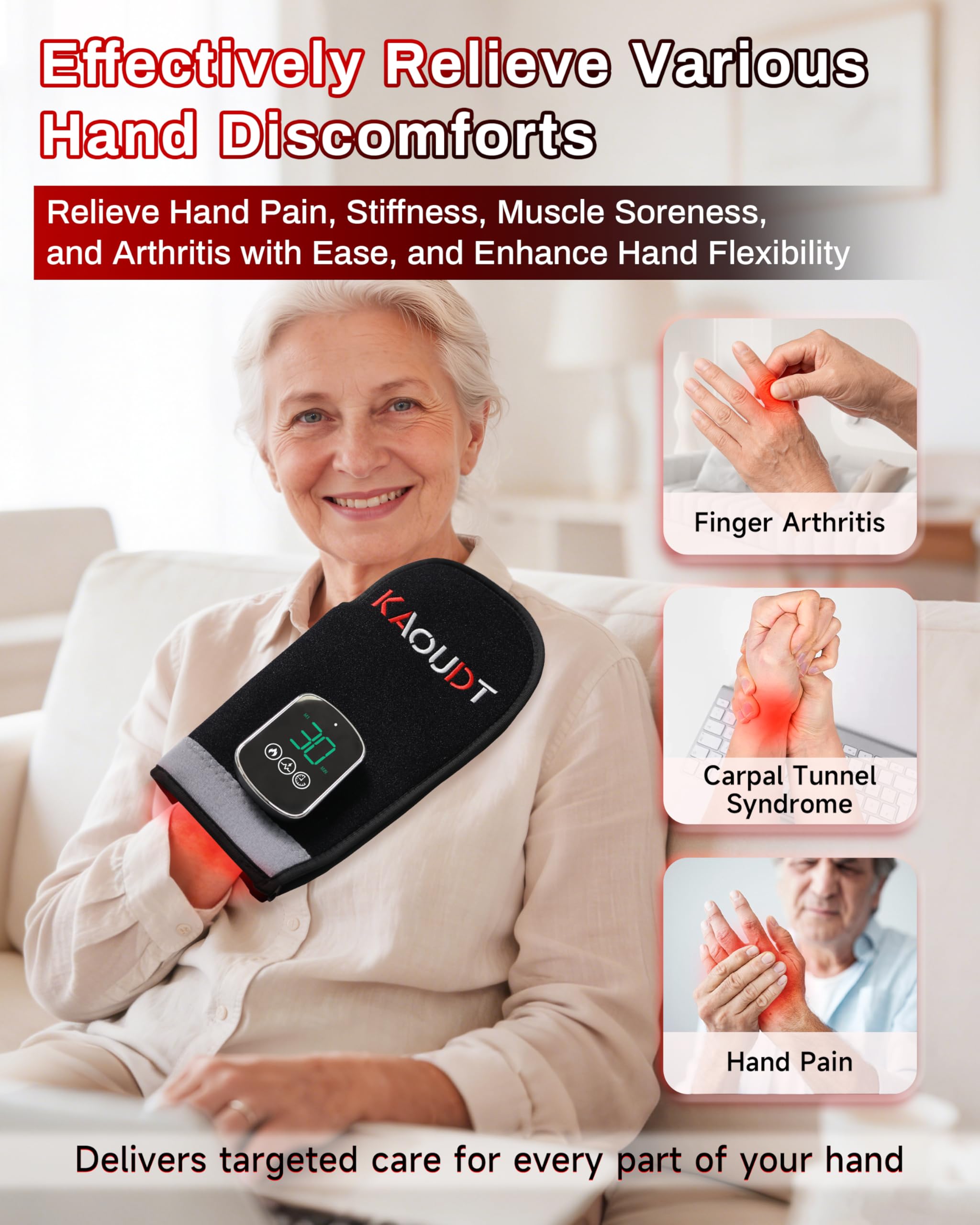 Kaoudt guante con batería recargable de 5000 mAh para uso sin cables.