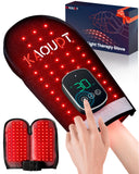 Kaoudt guante terapia luz roja, enfoque frontal y dorsal para uso diario.