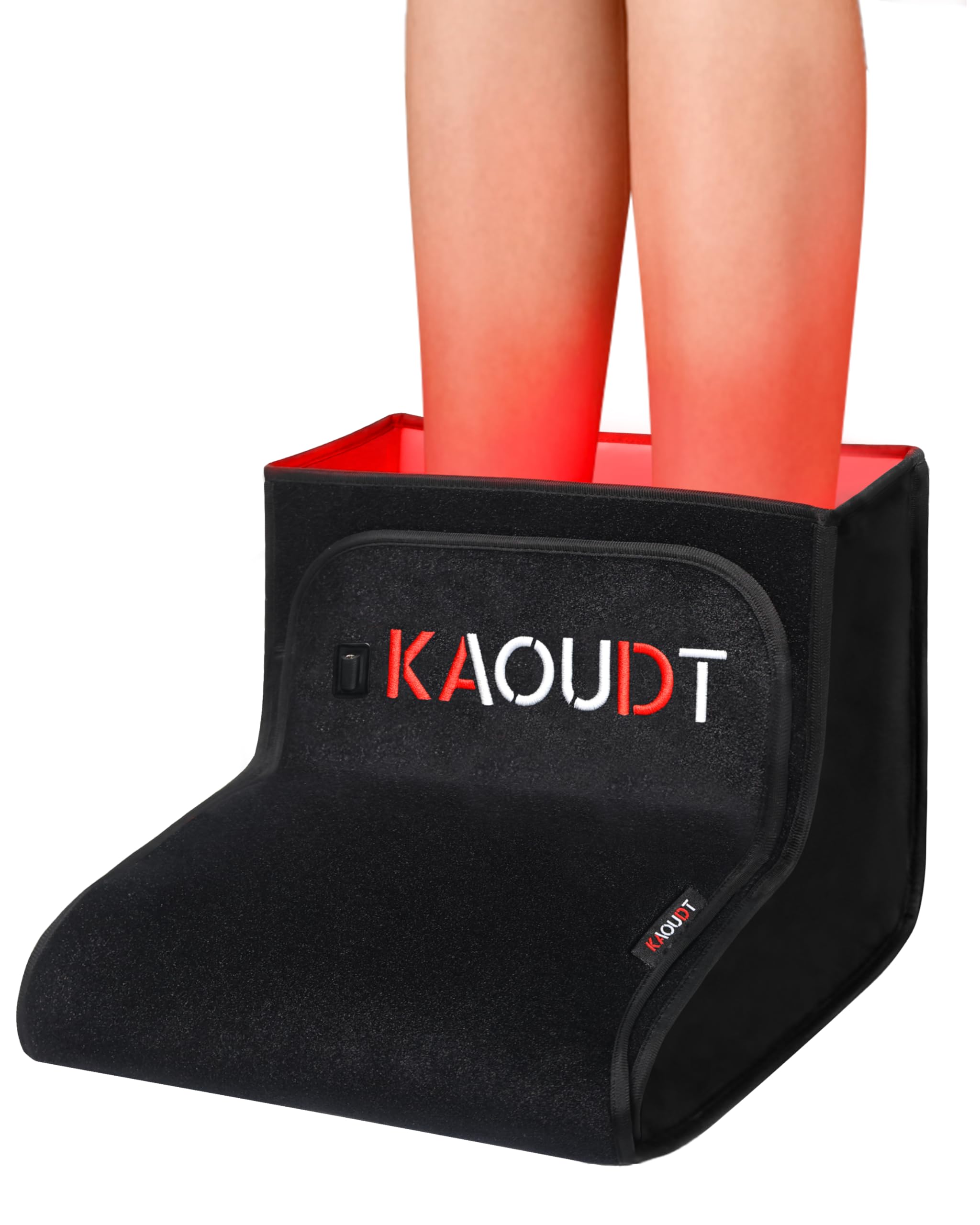 Kaoudt terapia de luz roja para pies con cobertura total, permite relajación y alivio potencial.