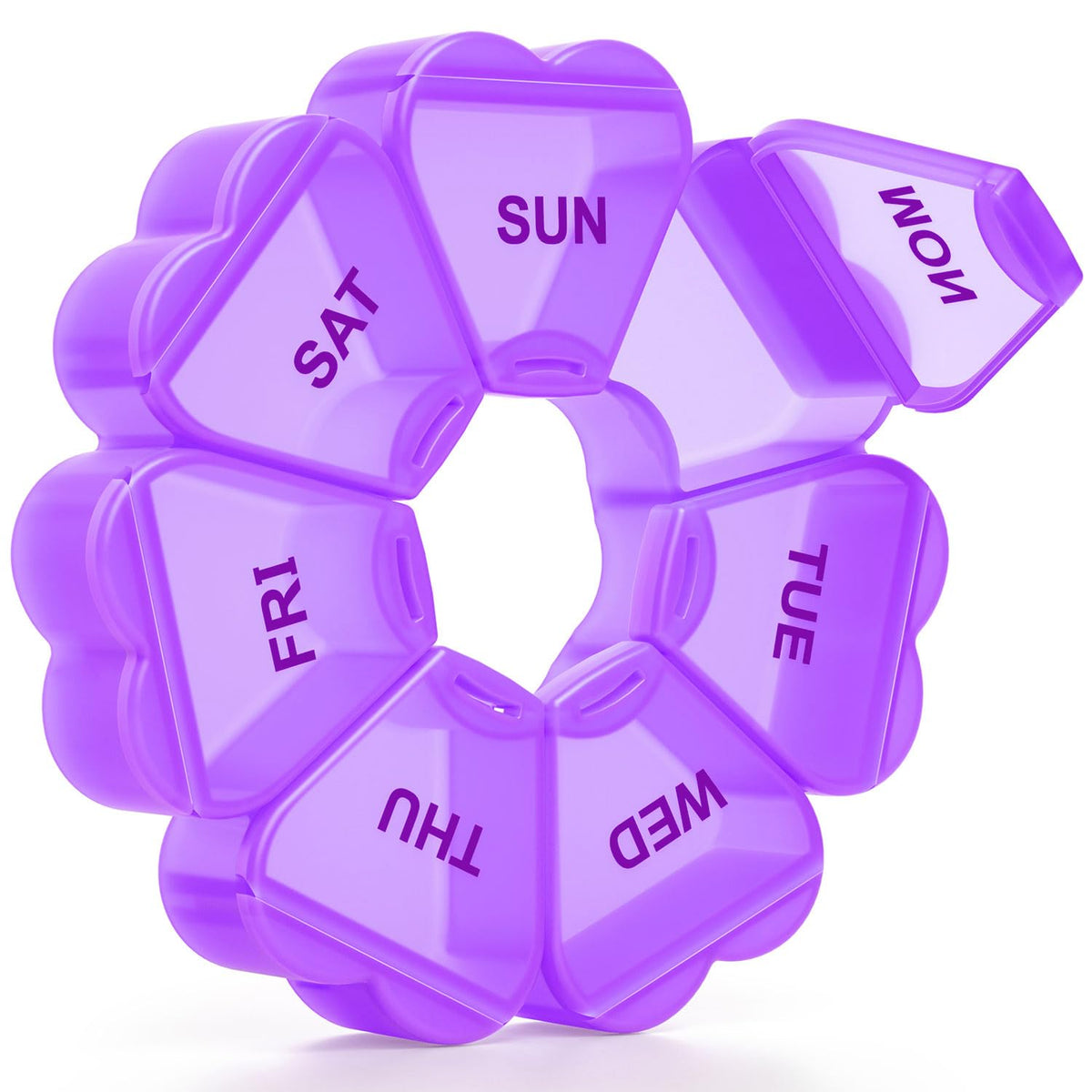 KAPENS organizador-pastillas-semanal-7-dias-purpura, gran capacidad para suplementos