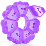 KAPENS organizador-pastillas-semanal-7-dias-purpura, gran capacidad para suplementos