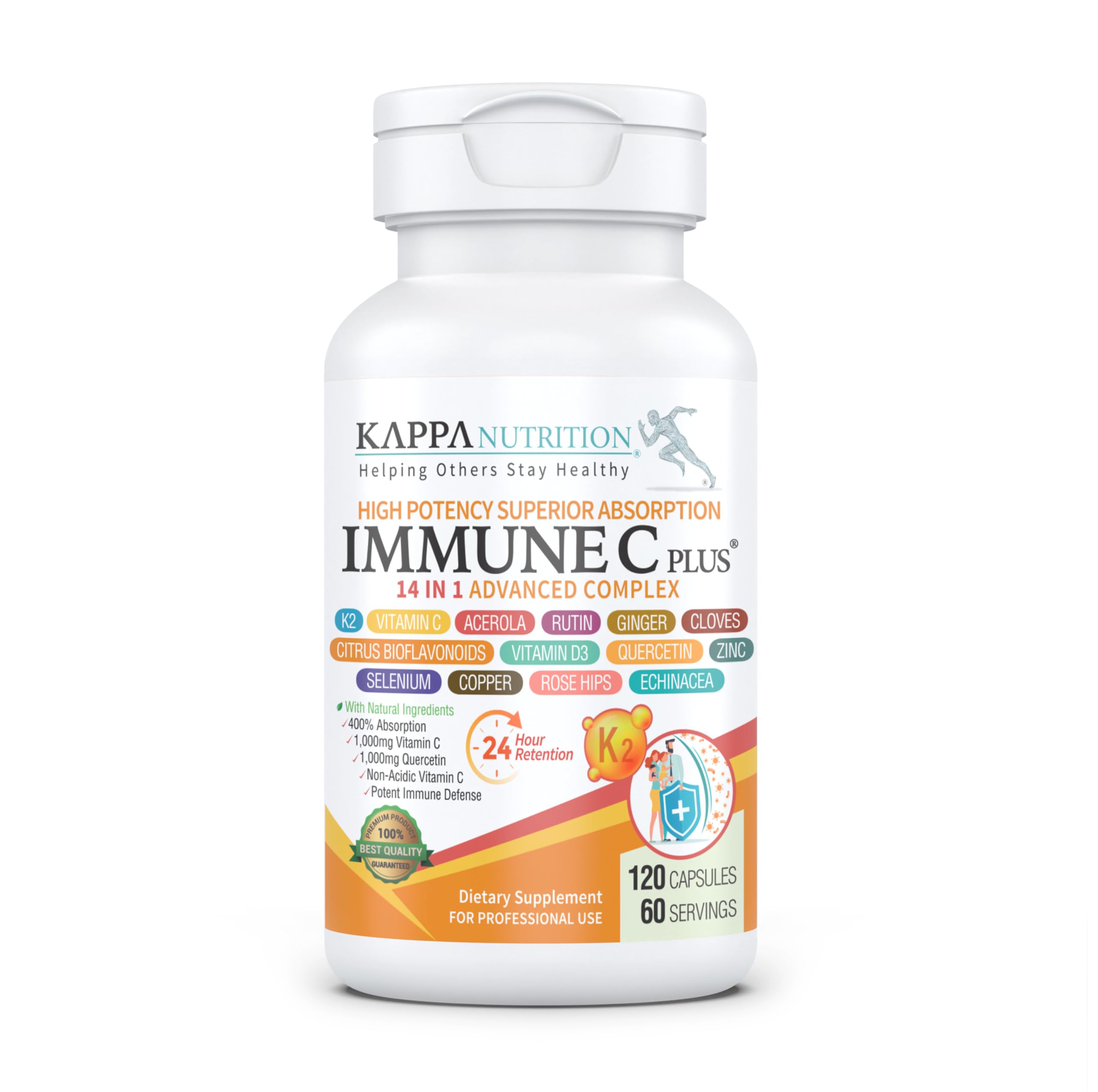 Kappa Nutrition Immune C Plus en botella para uso diario y bienestar constante