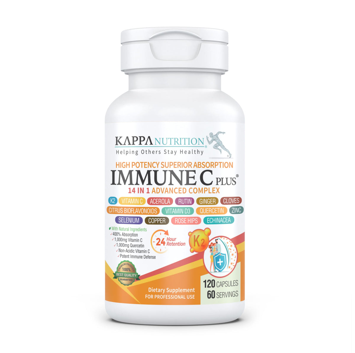 Kappa Nutrition Immune C Plus en botella para uso diario y bienestar constante