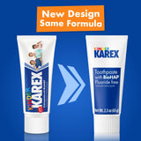 KAREX dentífrico hidroxapatita para niños, tubo compacto para casa y viaje