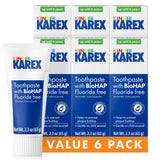 Kinder Karex hidroxiapatita frente al envase, cuidado suave para dientes infantiles.