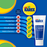 Kinder Karex hidroxiapatita textura cremosa, experiencia de cepillado agradable.