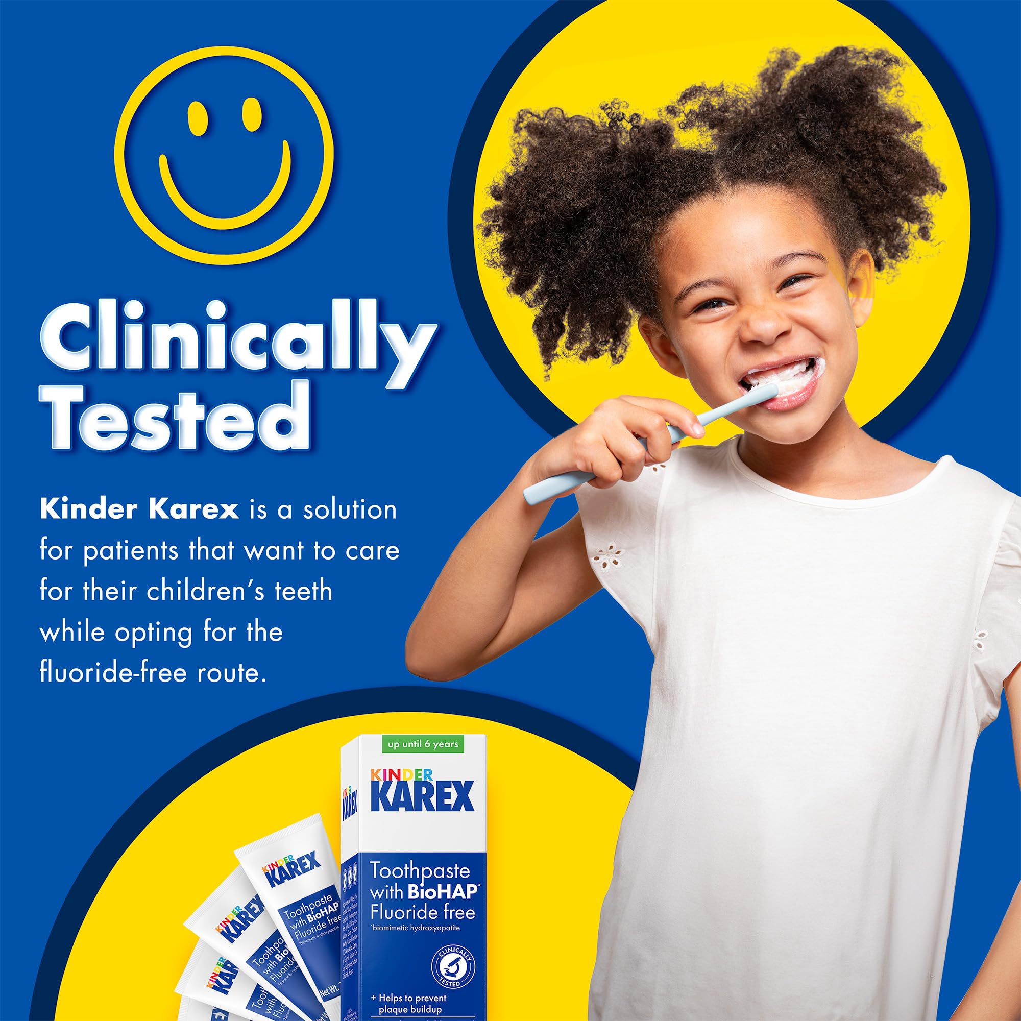 Pack de tres pastas Kinder Karex para la higiene dental infantil.