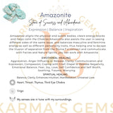 Karma Gems Amazonite, gemas únicas para meditación y calma mental.