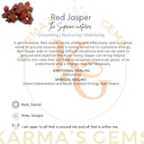 Karma Gems jaspe rojo natural, energiza el entorno y favorece arraigo emocional.
