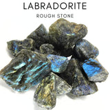 Karma Gems Labradorita, piedra bruta para pulir, ideal para tallado y decoración.