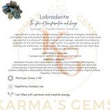 Karma Gems Labradorita en piezas decorativas, mejora la estética y el ambiente.