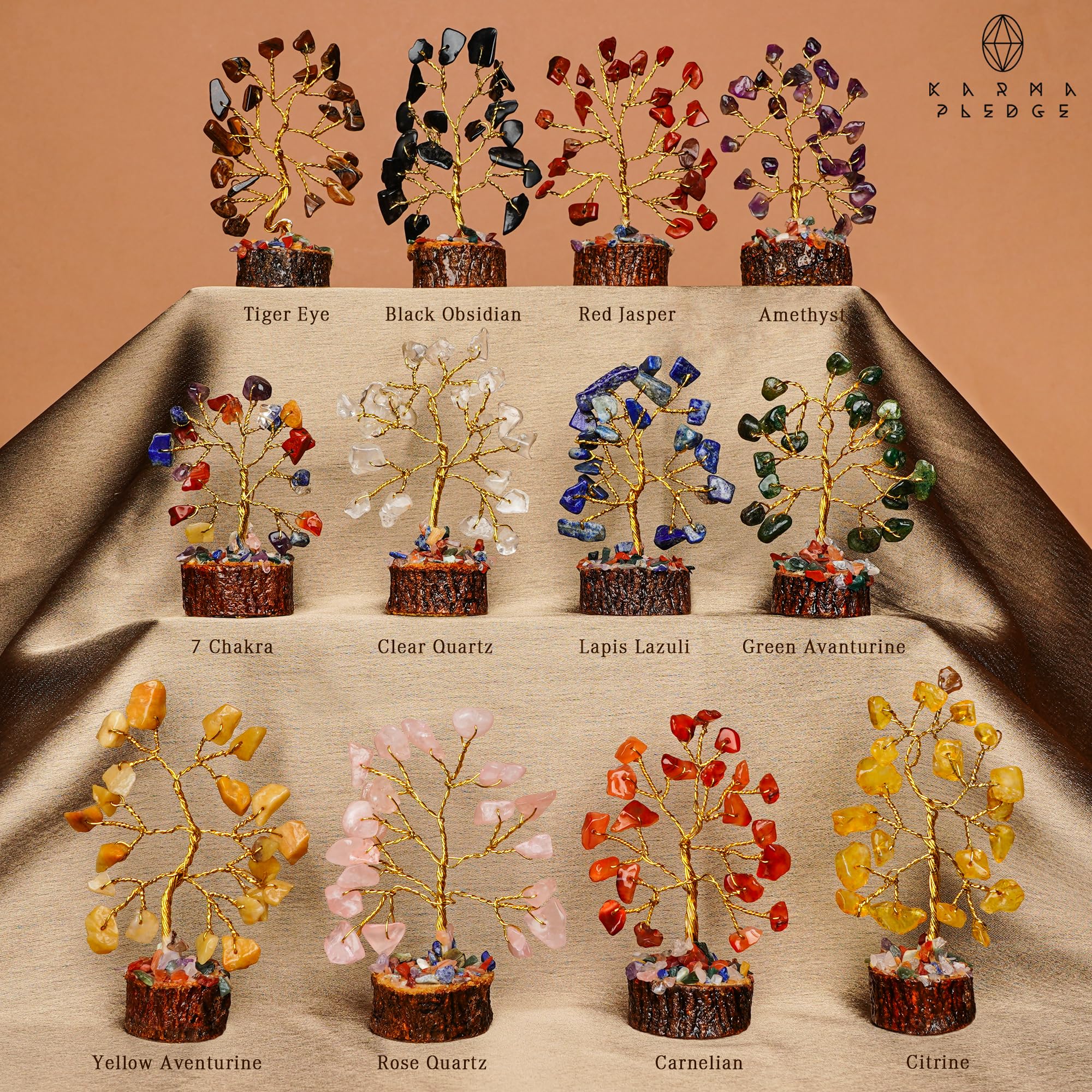 KARMAPLEDGE arbol-cristal-7-chakras: apoyo visual para la armonía interior.