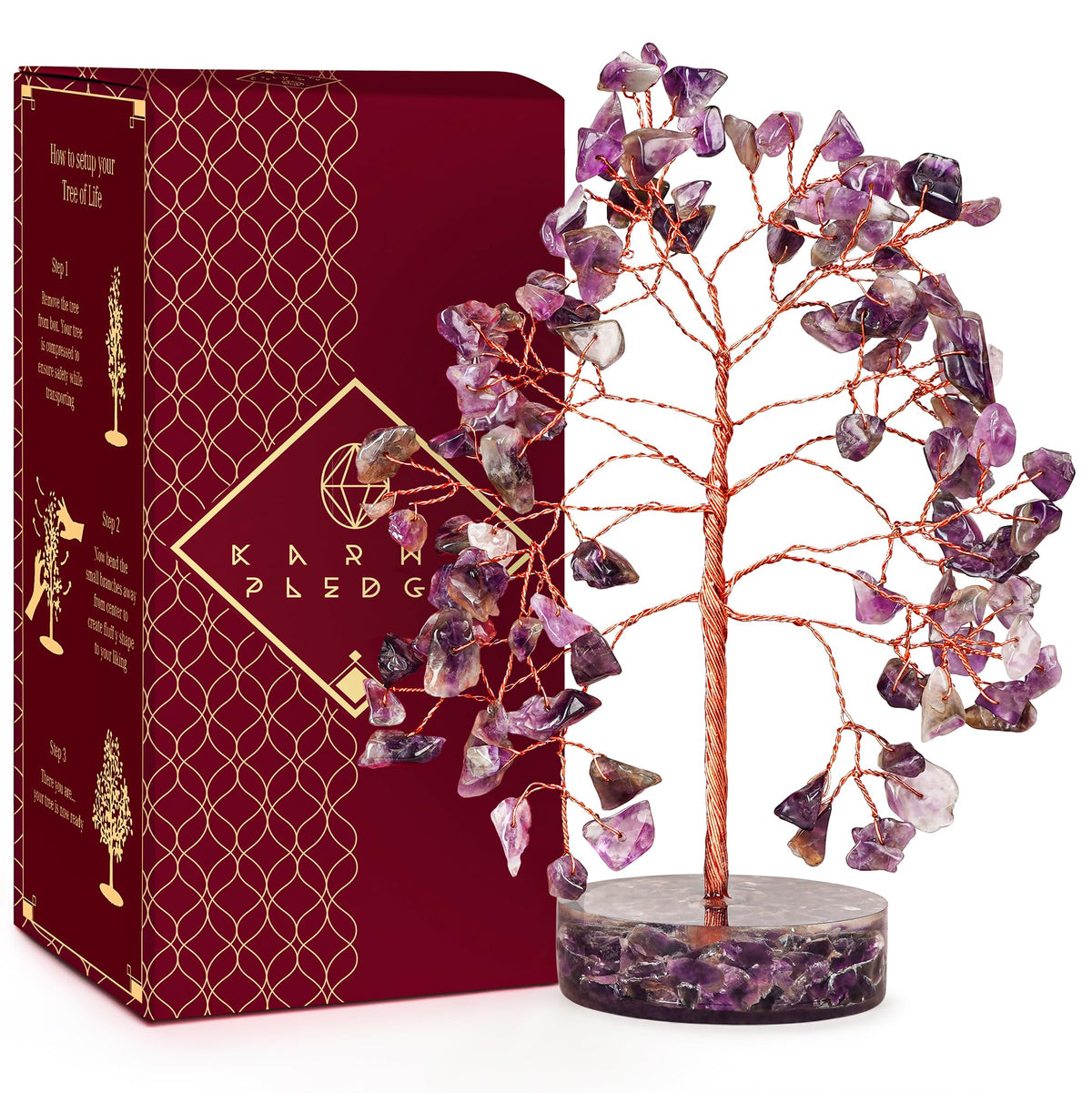 KARMAPLEDGE arbol-cristal-ametista para armonía y energía positiva en casa