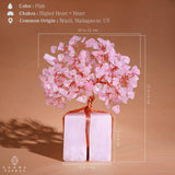 KARMAPLEDGE Árbol de cuarzo rosa, ideal para yoga y meditación
