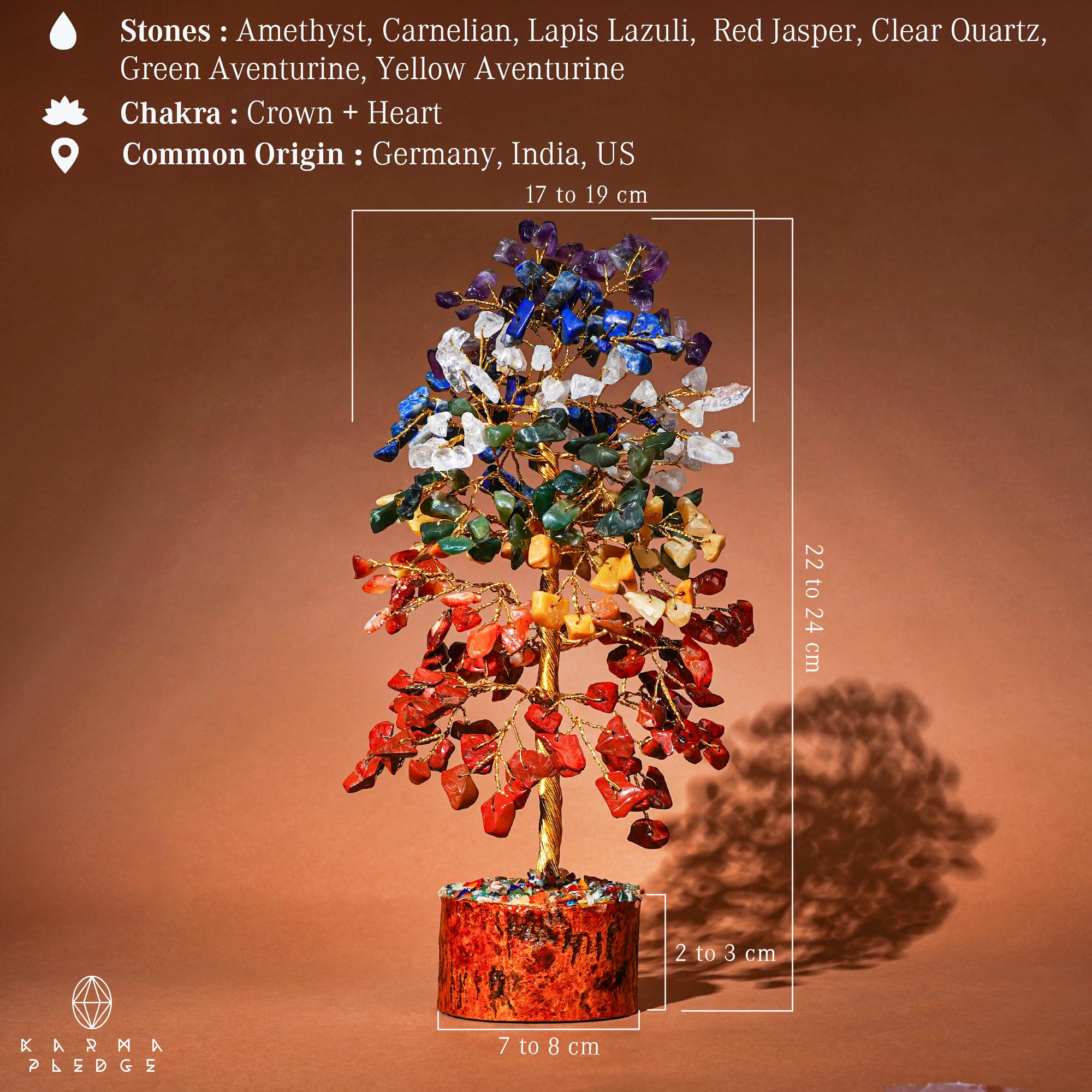 KARMAPLEDGE base de madera realza la pieza y aporta presencia natural al hogar.