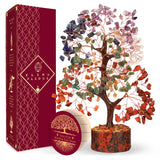 KARMAPLEDGE árbol de la Vida con cristales, primer plano para meditación y claridad