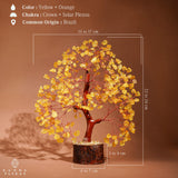 KARMAPLEDGE Árbol de Cristal Citrino en oficina, invita concentración y optimismo diario.