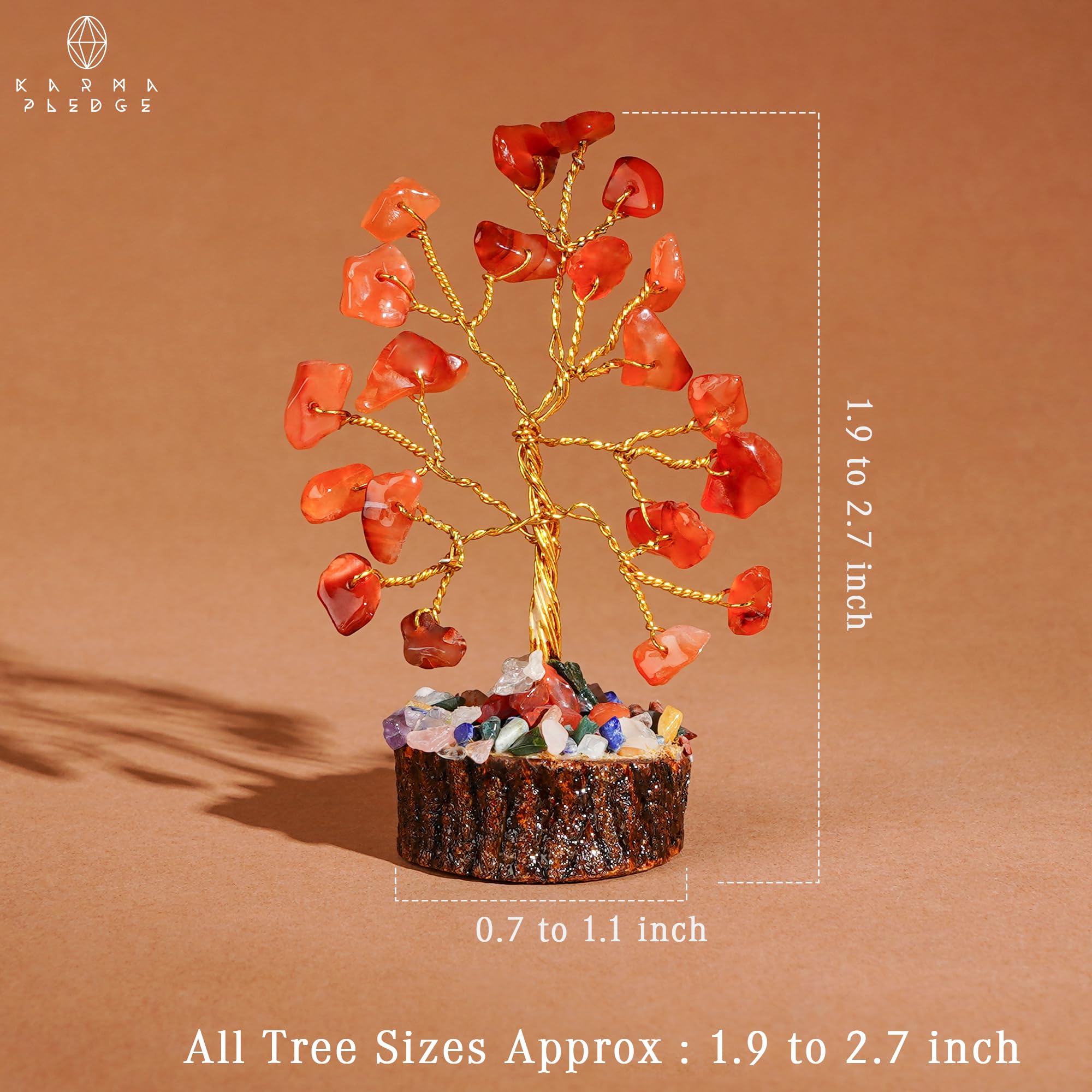 KARMAPLEDGE base-madera-arbol-cristal: soporte estable para decoración espiritual.