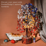 KARMAPLEDGE Base de madera que sostiene el Arbol de Vida con cristales