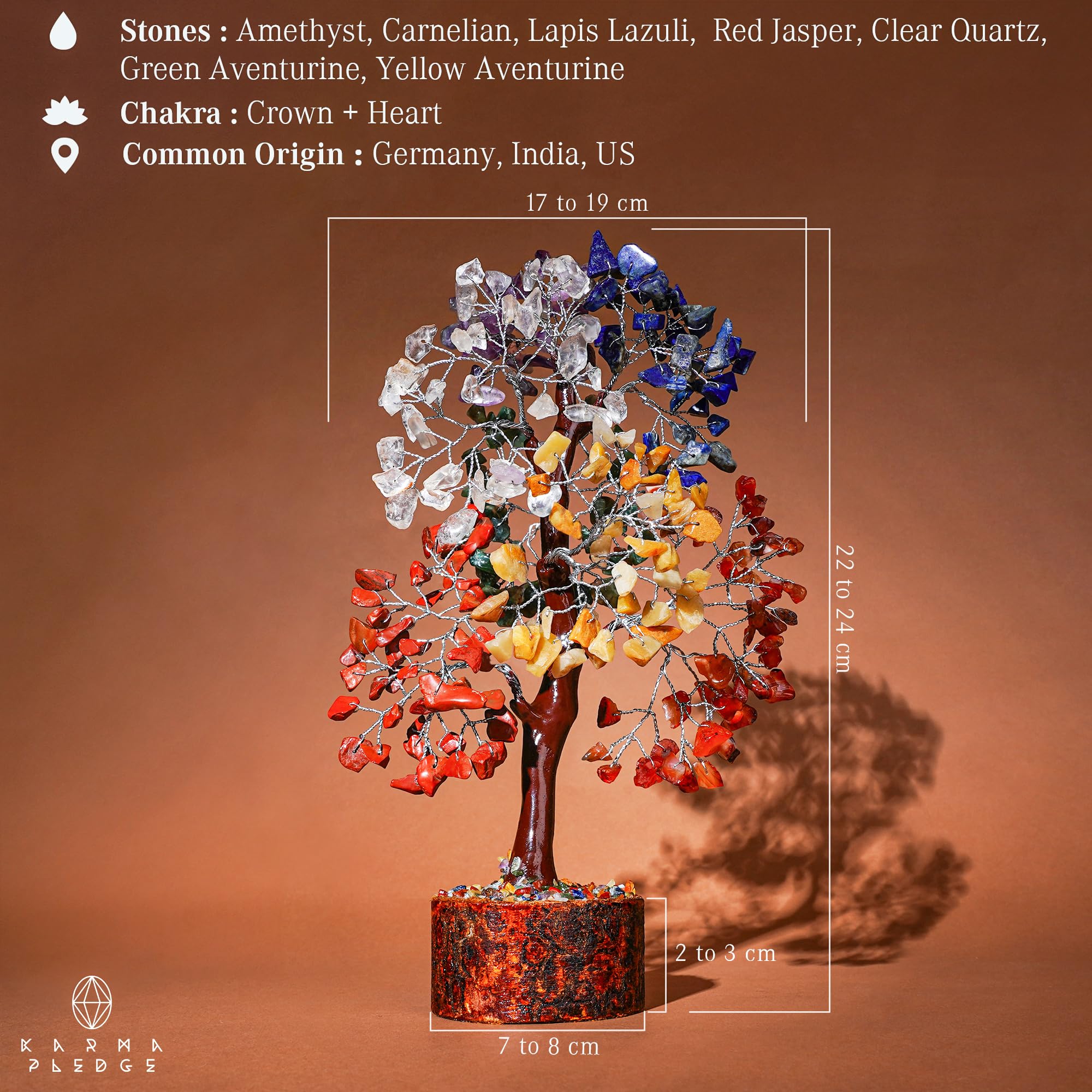 KARMAPLEDGE Cristales amatista en Arbol de Vida para intuición y calma