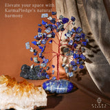 KARMAPLEDGE diseño artesanal en cobre con ramas de cristal, decoración elegante.